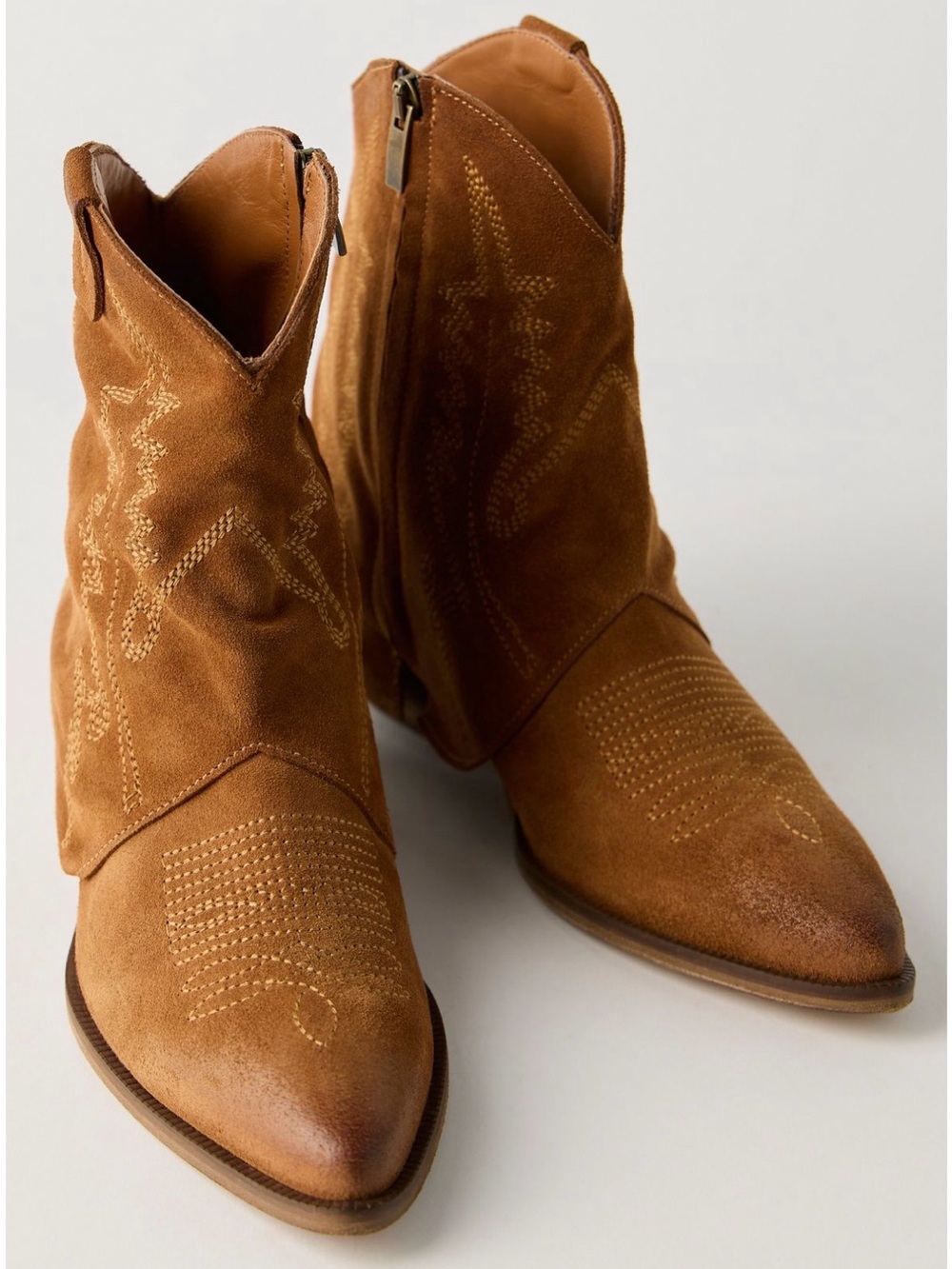 Free People Asher Suede Western Ankle Boots